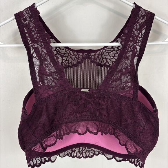 Victorias Secret‎ PINK M-DD Burgundy Push Up Padded Lace UW Bralette Bra - Picture 5 of 12